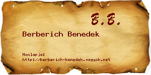 Berberich Benedek névjegykártya