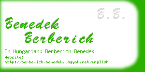 benedek berberich business card